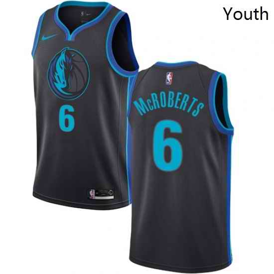 Youth Nike Dallas Mavericks 6 Josh McRoberts Swingman Charcoal NBA Jersey City Edition